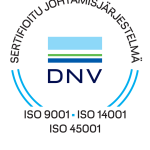 Hyvinkään Lämpövoimalla on sertifioitu Johtamisjärjestelmä DNV ISO 9001 ISO 14001 ISO 45001