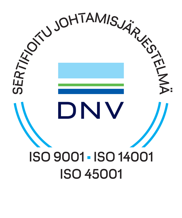 Hyvinkään Lämpövoimalla on sertifioitu Johtamisjärjestelmä DNV ISO 9001 ISO 14001 ISO 45001