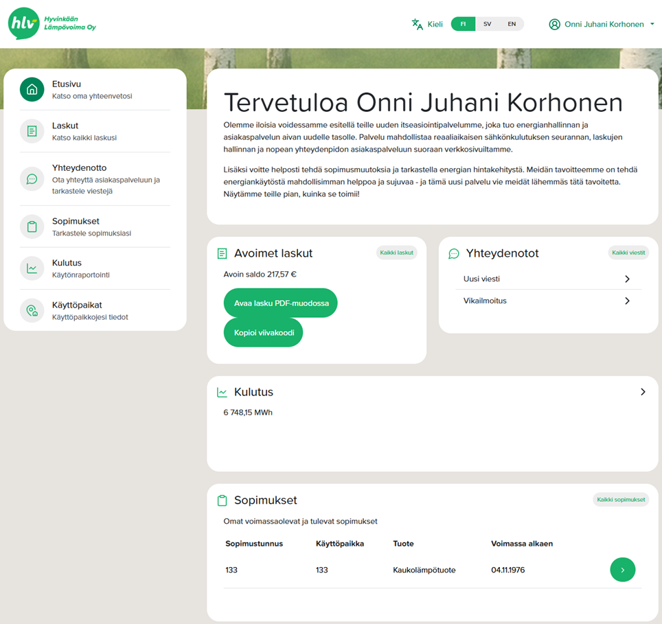 Uudistunut, käyttäjäystävällisempi ja visuaalisempi online-palvelu asiakkaiden käyttöön syyskuun 2025 aikana