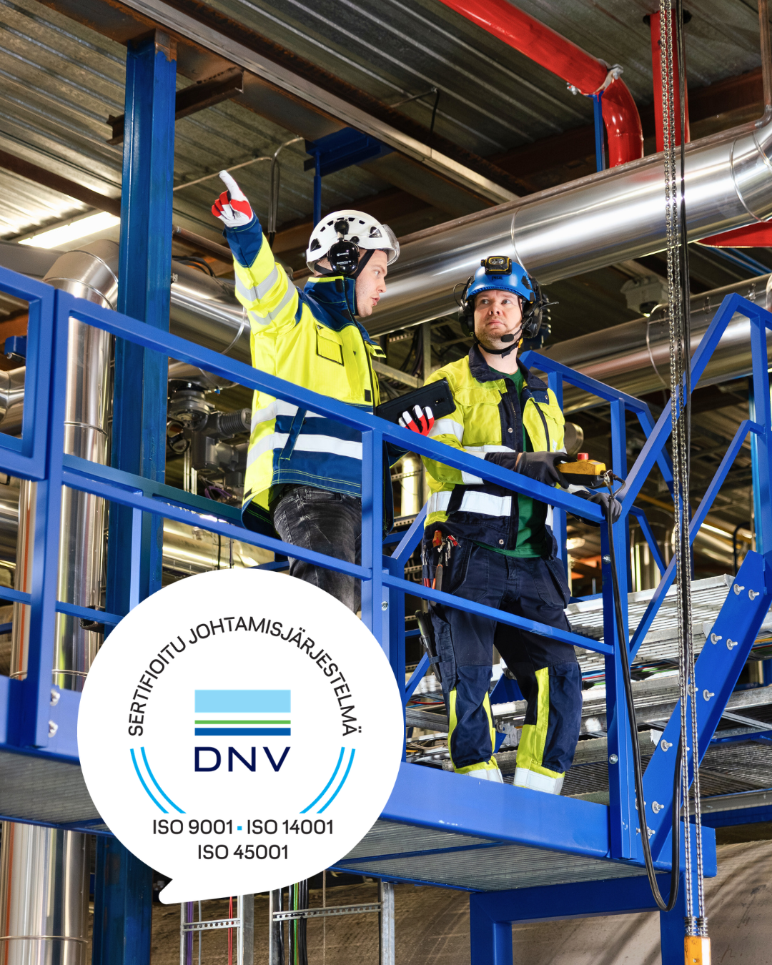 Hyvinkään Lämpövoimalle myönnettiin ISO 45001 turvallisuussertifikaatti